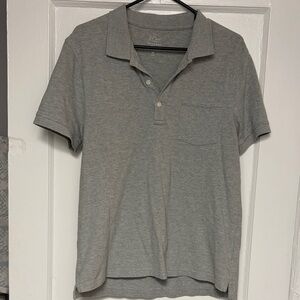 J. Crew Men's Light Gray Polo with Chest Pocket